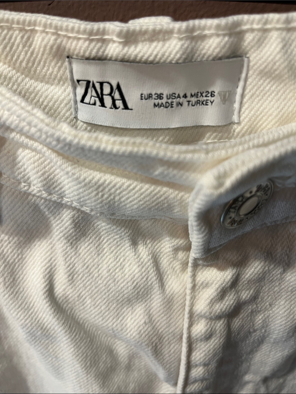Zara White Wide Leg Jeans - Picture 3 of 4